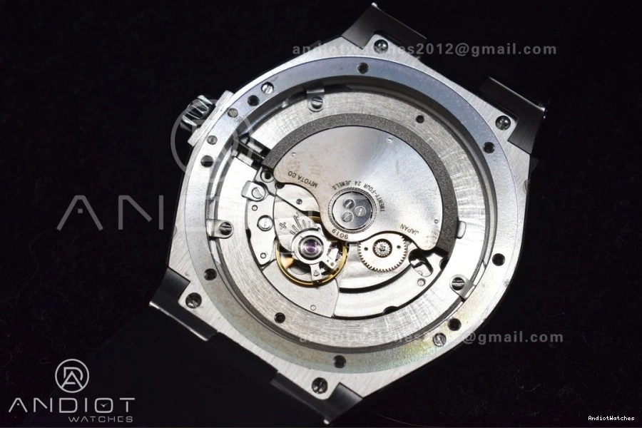 Black SportInspired Maker Dial Black 8F Overseas Strap on 932 Rubber SS 0426